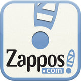 Zappos e-commerce Logo store title on light blue rectangular background